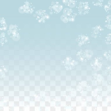 Şeffaf Arkaplan 'da izole edilmiş Düşen Kar Taneleri ile Noel Vektör Arkaplanı. Gerçekçi Kar Parıltısı Şablonu. Kar yağışı Kaplaması Yazdırma. Kış Gökyüzü. Gerçekçi Pamuk. Mutlu Noeller, yeni yıl..