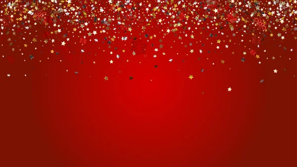 크리스마스 Vector Background with Falling Glitter Snowflakes and Stars. 투명 한 곳에서 고립되어 있습니다. 실제적 인 스노우 트윙클 리 패턴. Glitter Overlay Print 의 약자이다. 겨울 파티. 배너, 포스터를 위한 설계. — 스톡 벡터