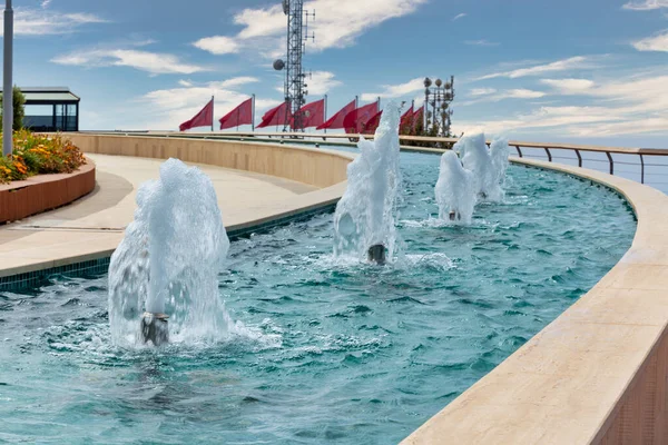 Alanya Fountain Top Mountain Recreational Park Streams Water Sky Background — Stock Photo, Image