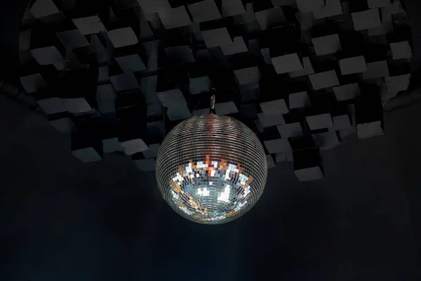 Disco Ball Black Cube Style Ceiling Nightclub Striped White Black — Stock Photo, Image