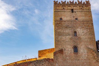 Kuleye yakın Retro Kale Duvarı. kopyalama alanı olan arkaplan.