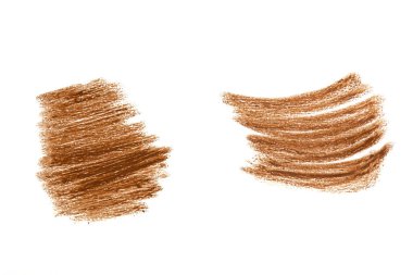 Beyaz bir kağıda balmumu kalemle yazılmış karalamalar. Beyaz arkaplanda kes