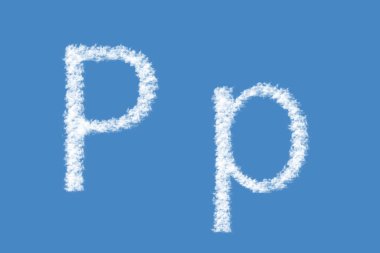 Gerçek bulutların P harfi. Bulut alfabesi.