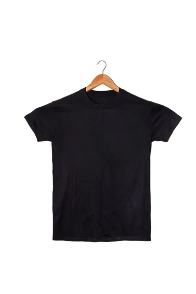 Blank Black T-Shirt Mock-up isolated cut out on white background. Ready to apply your design