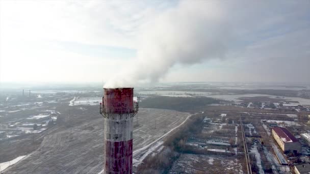 Smoking Pipe Emissions Industrial City Zone — Stock Video