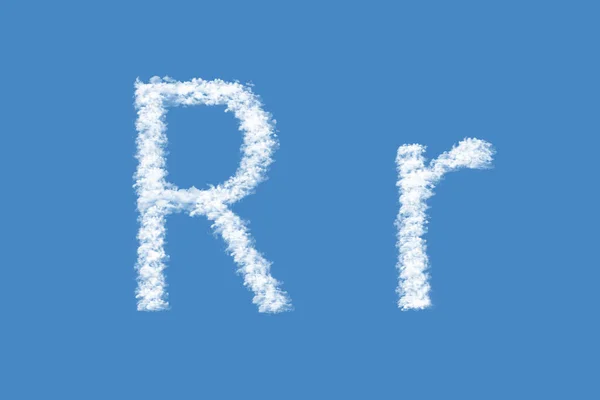 真正云彩形状的字母R — 图库照片