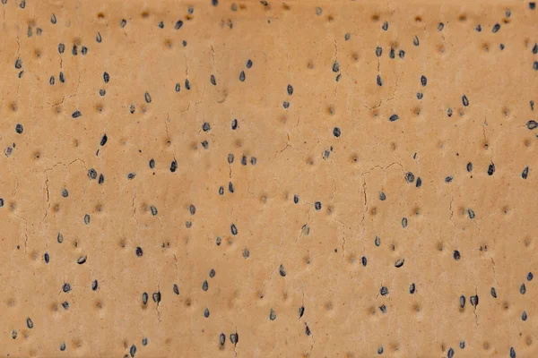 Primo Piano Sfondo Texture Cracker Con Semi Pane Croccante Integrale — Foto Stock