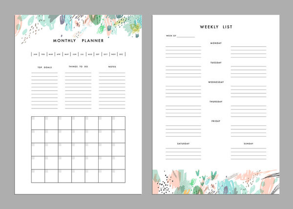 Шаблоны: Ежемесячный планировщик
