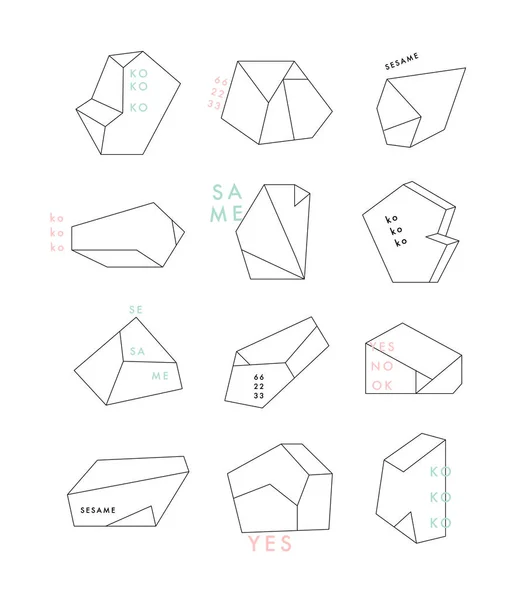 Conjunto de formas geométricas del contorno — Vector de stock