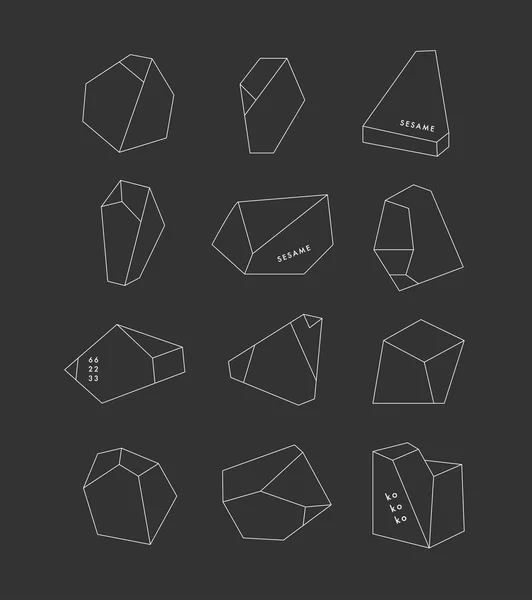 Набор геометрических очертаний — стоковый вектор