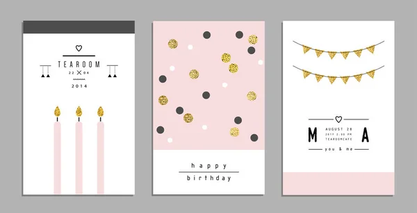 Altın glitter doku ile nvitations