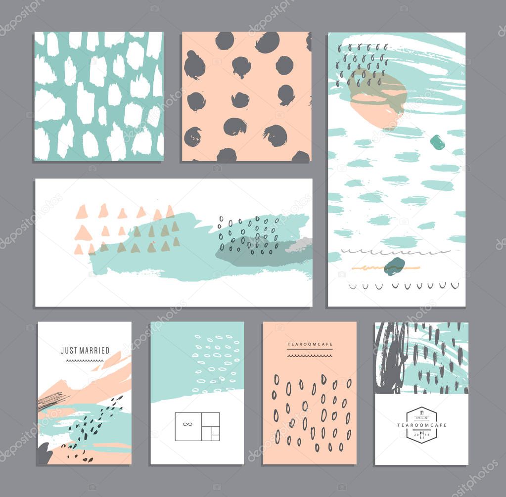 Set of creative universal cards 