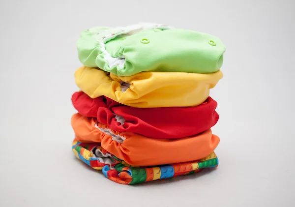 Stack of cloth diapers different colors — Stock Photo, Image