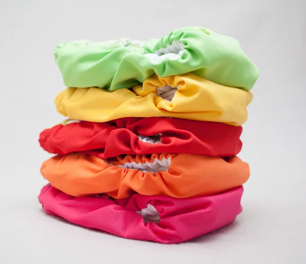 Stack of cloth diapers different colors — Stock Photo, Image
