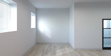 İç dekorasyonu olmayan boş duvar, iç dekorasyonu bekleyen yeni ev.