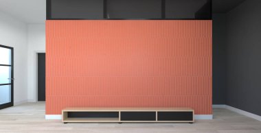 İç dekorasyonu olmayan boş duvar, iç dekorasyonu bekleyen yeni ev.