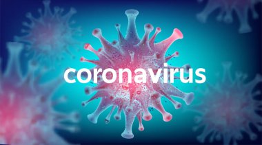 Coronavirus 2019-nCov, tıbbi konsept elementi, mikroskop virüsü Vector 3B tarzını kapat
