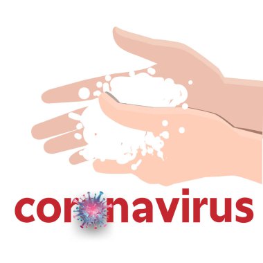 Coronavirus 2019-nCov beyaz yalıtılmış arka plan, tıbbi konsept elementi, mikroskop virüsü Vector 3B tarzını kapat