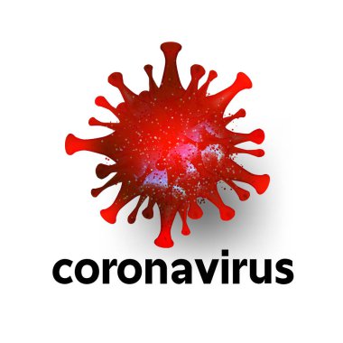 Coronavirus 2019-nCov beyaz yalıtılmış arka plan, tıbbi konsept elementi, mikroskop virüsü Vector 3B tarzını kapat