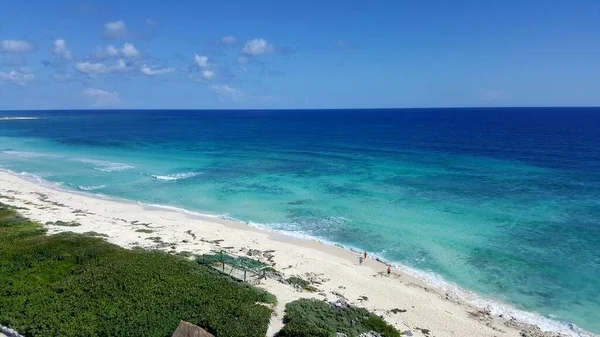 Hermoso Paisaje Isla Cozumel Playa Arena Blanca Mar Caribe Turquesa —  Fotos de Stock