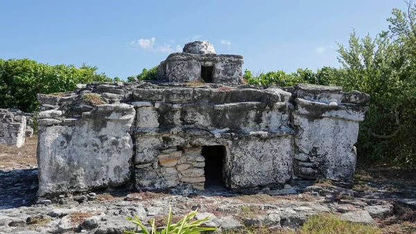 Ősi Maja Piramis Cedral Cozumel Szigeten Mexikóban Stock Kép