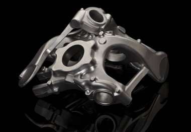 Metal araba bölümü koyu arka plan üzerinde