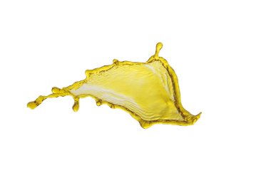 güzel uçan sarı splash beyaz arka plan üzerinde izole 