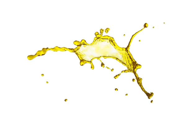 孤立した黄色い液が飛散 — ストック写真