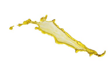 sıvı sıçrama sarı renk beyaz arka plan üzerinde uçan