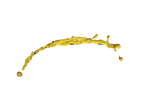 Salpicadura líquida voladora color amarillo claro — Foto de Stock