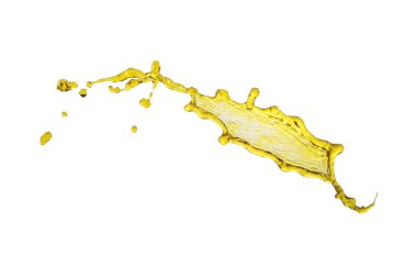 Beyaz arka plan üzerine açık renk sıvı sıçrama