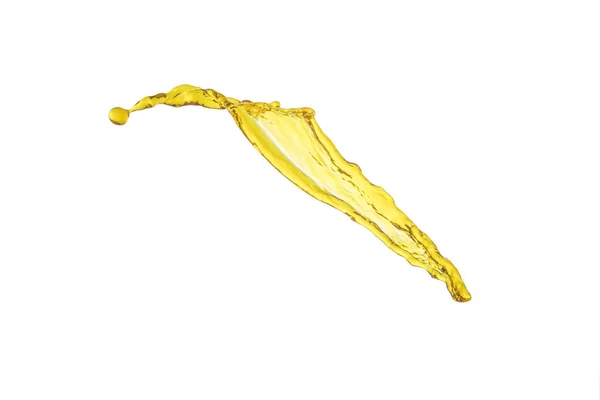 Flying yellow splash over white background — Stock Photo, Image