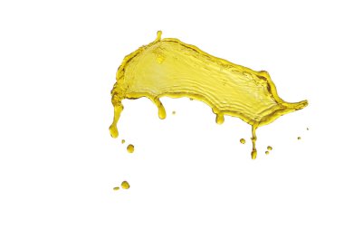 Splash sarı renk beyaz arka plan üzerinde uçan