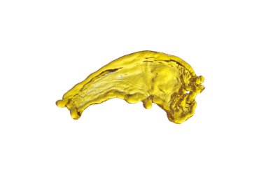 Beyaz arka plan üzerinde izole sarı renk splash