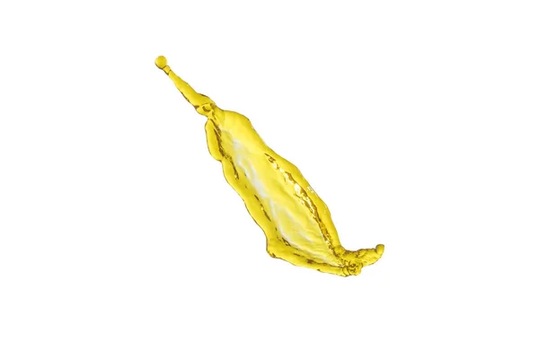 Salpicadura de líquido amarillo volador —  Fotos de Stock