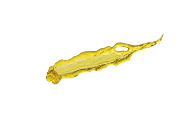 izole sıvı sıçrama sarı renk beyaz arka plan üzerinde