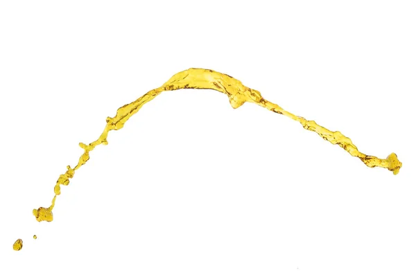 Salpicadura de aceite volador aislado en blanco — Foto de Stock