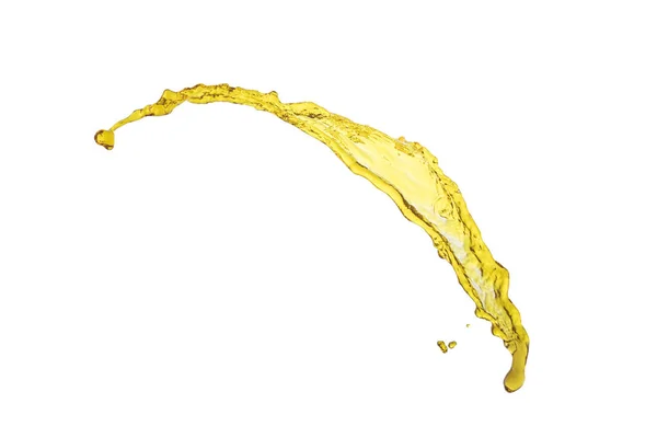 Flying oil splash over white background — Stock Photo, Image