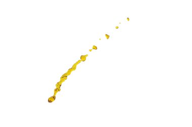 WH üzerinde izole güzel sıvı yağ sıçrama açık sarı renk