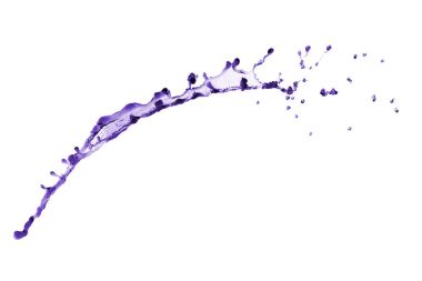 Splash mor renk beyaz arka plan üzerinde uçan