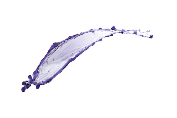 Bel liquido spruzzi di colore viola isolato su backgro bianco — Foto Stock