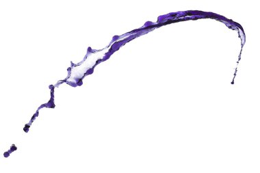 muhteşem sıçrama mor renk uçan beyaz arka plan üzerinde