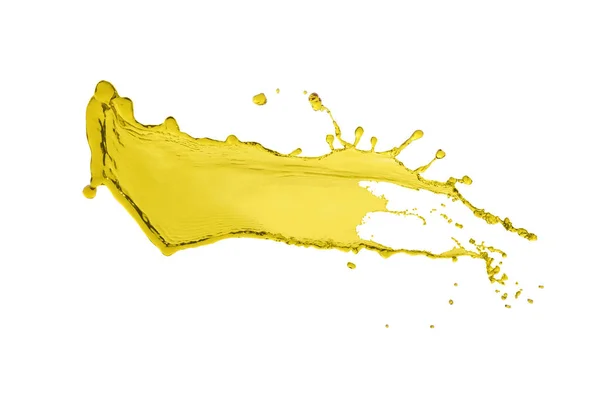 Óleo líquido isolado respingo luz cor amarela — Fotografia de Stock