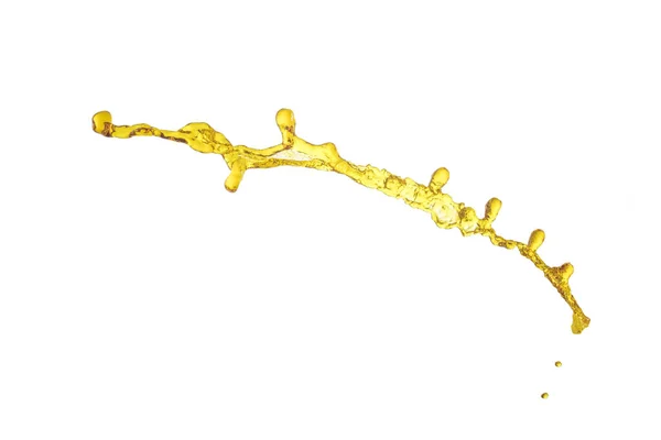 Light yellow oil splash isolated on white — Stock Photo, Image