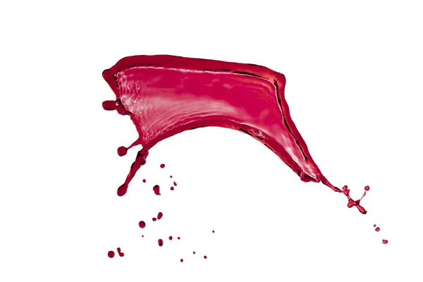 Krásný tekuté splash červená barva izolované na bílém pozadí — Stock fotografie