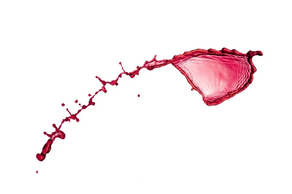 Krásná tekutého splash červená barva izolovaných na bílém pozadí — Stock fotografie