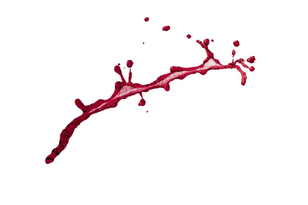 白い背景の上分離液体スプラッシュ赤い色 — ストック写真