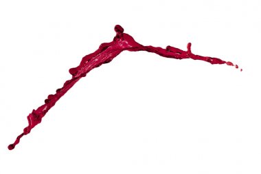 Splash kırmızı renk beyaz arka plan üzerinde uçan