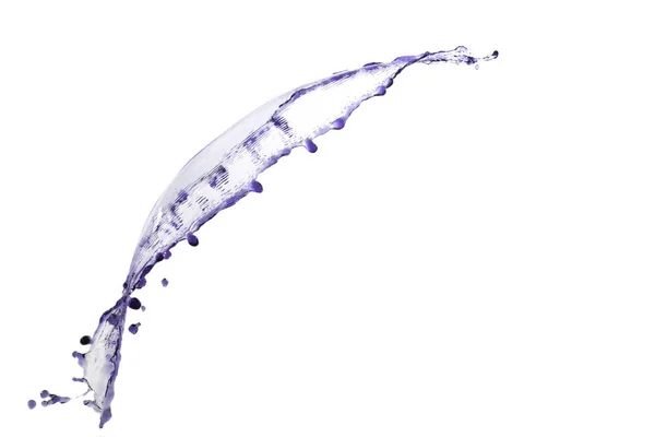 Salpicadura de líquido volador color púrpura sobre fondo blanco —  Fotos de Stock