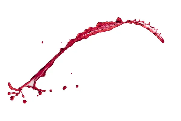 Salpicadura de líquido volador color rojo sobre fondo blanco —  Fotos de Stock